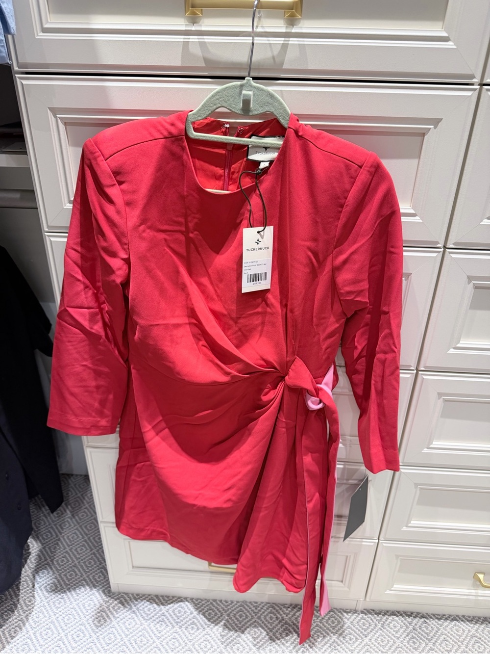 Tuckernuck Red and Pink Dress with Side Tie